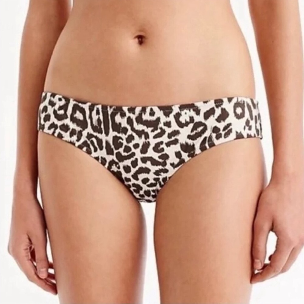 J Crew Leopard  High rise High-cut leg Moderate coverage Swim Size 3X BF102